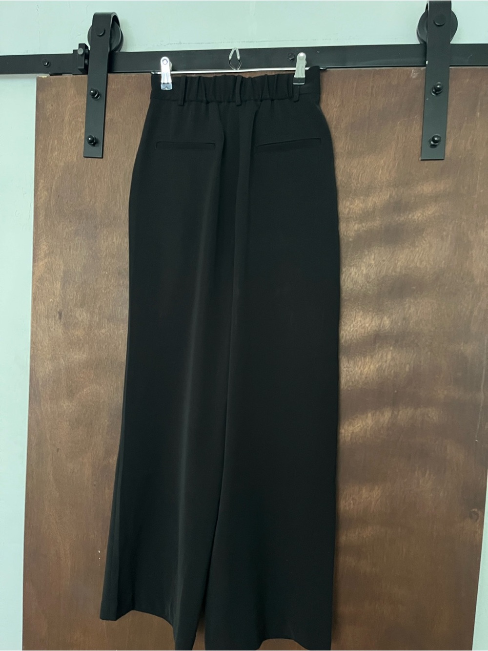 French Connection Black Wide-Leg Pull-On Trousers